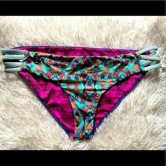 Maaji Swim Maaji Reversible Pineapple Swimwear Maaji Bikini Bottom